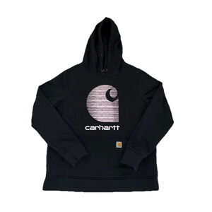 CARHARTT RAIN DEFENDER RELAXED HOODIE BLACK PINK MEDIUM